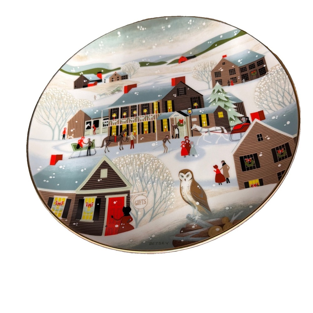 Betsey Bates Collector Plate Ceramic The Village Inn 9.25" 1983 Vintage